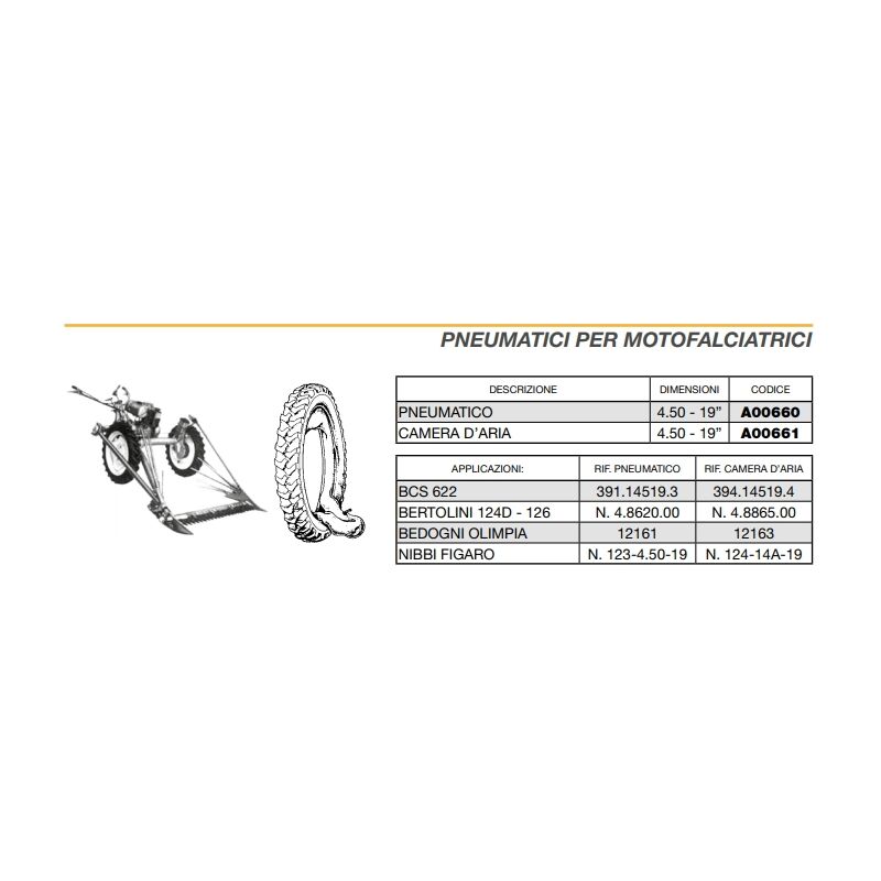 foto del prodotto pneumatico per motofalciatrice bcs 622 a 3 ruote newgardenstore