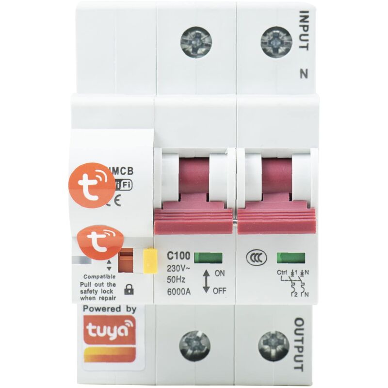 foto del prodotto pni interruttore differenziale intelligente safehome pt802p wifi, 3p, 100a, controllo internet, applicazione mobile tuya smart