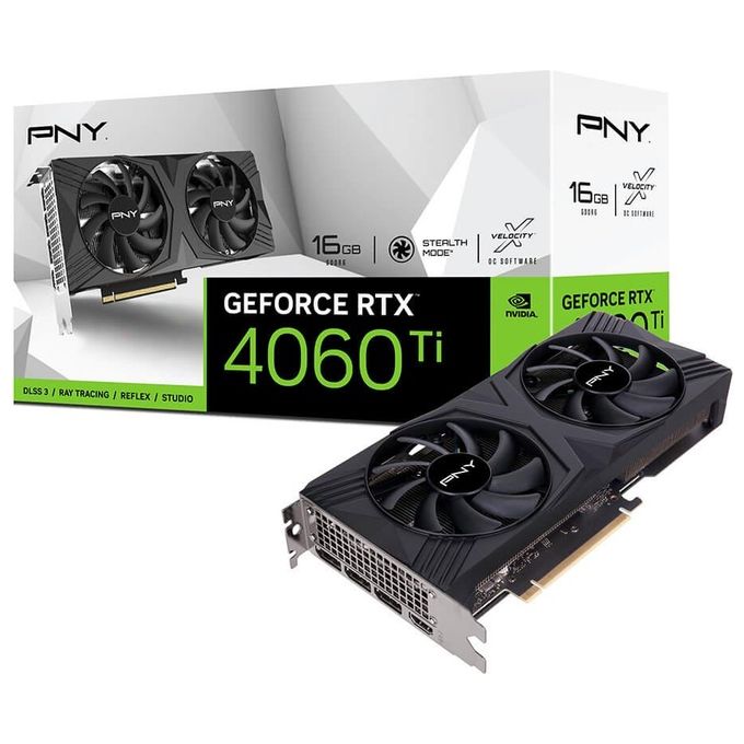 foto del prodotto pny vcg4060t16dfxpb1 scheda video nvidia geforce rtx 4060 ti 16gb gddr6