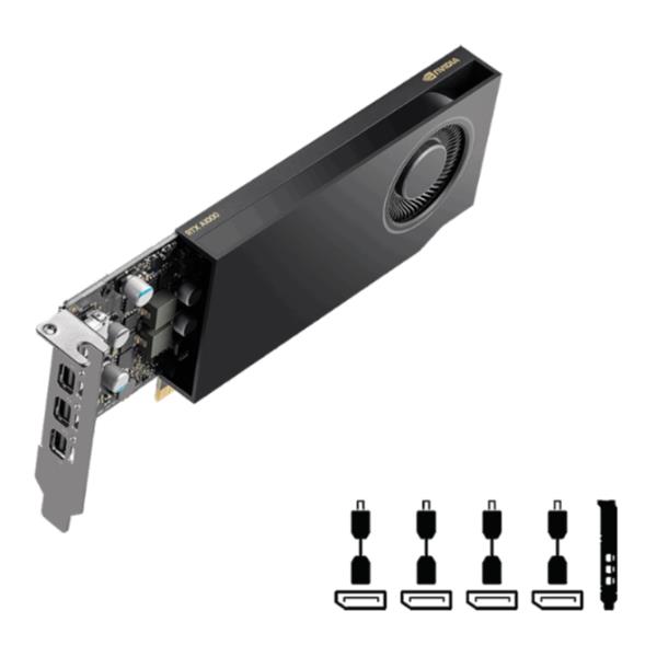 foto del prodotto pny vga quadro rtx a1000 8gb, 4x mini dp, 1x lp bracket, low profile, oem vers
