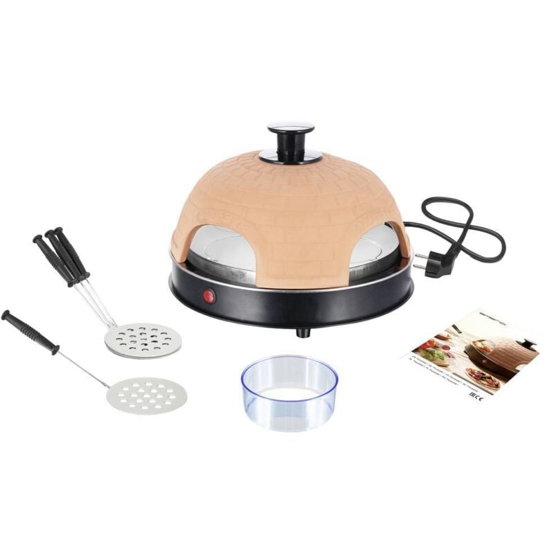 foto del prodotto po 115985 produttore di pizza e forno de 4 pizza s 900 w nero, arancione emerio
