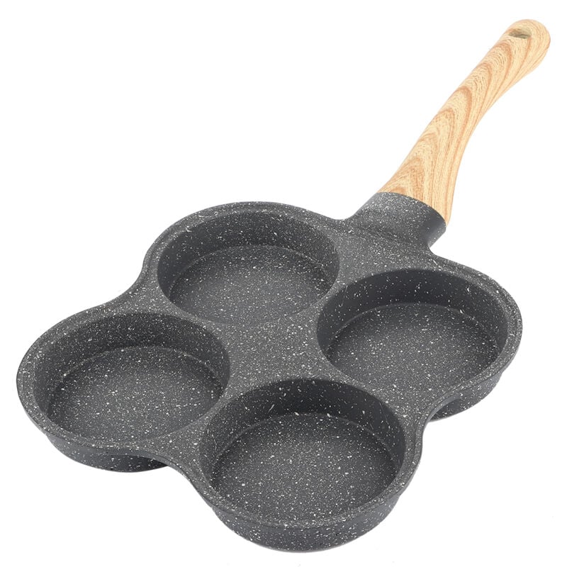 foto del prodotto poêle à omelette à 4 trous poêles à frire antiadhésives machine à crêpes pour petit-déjeuner pour cuisinière à induction cuisinière à gaz