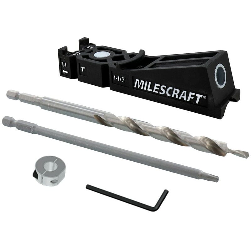 foto del prodotto pocketjig100 guida per trapano per fori invisibili e angolati milescraft