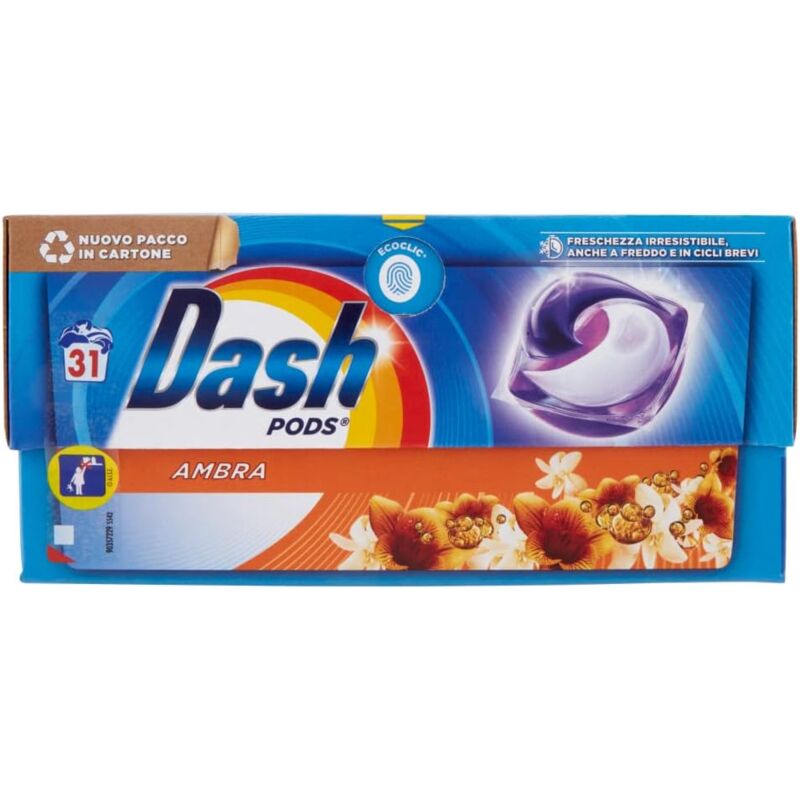 foto del prodotto pods confezione da 31 pezzi profumo ambra dash