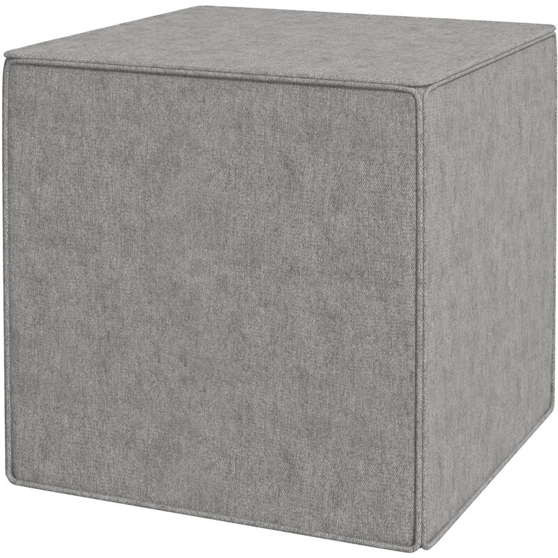 foto del prodotto poggia piedi con rivestimento in tessuto effetto lino grigio chiaro homcom