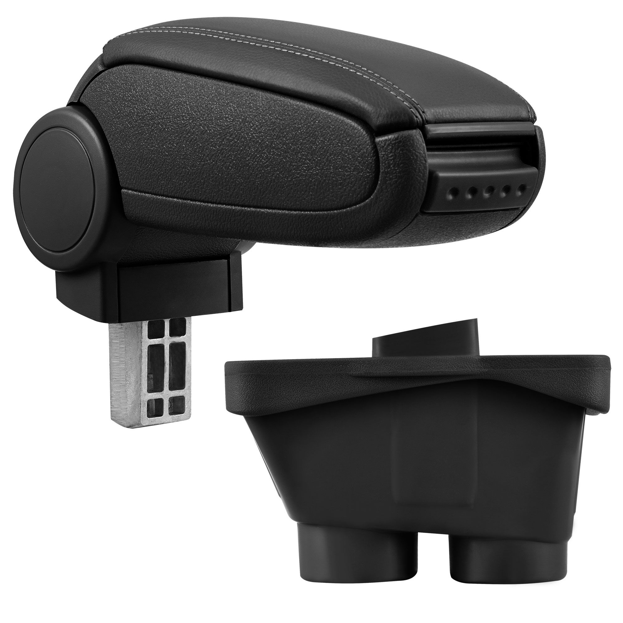 foto del prodotto poggiabraccio con vano portaoggetti per peugeot 208 similpelle nero pro.tec 