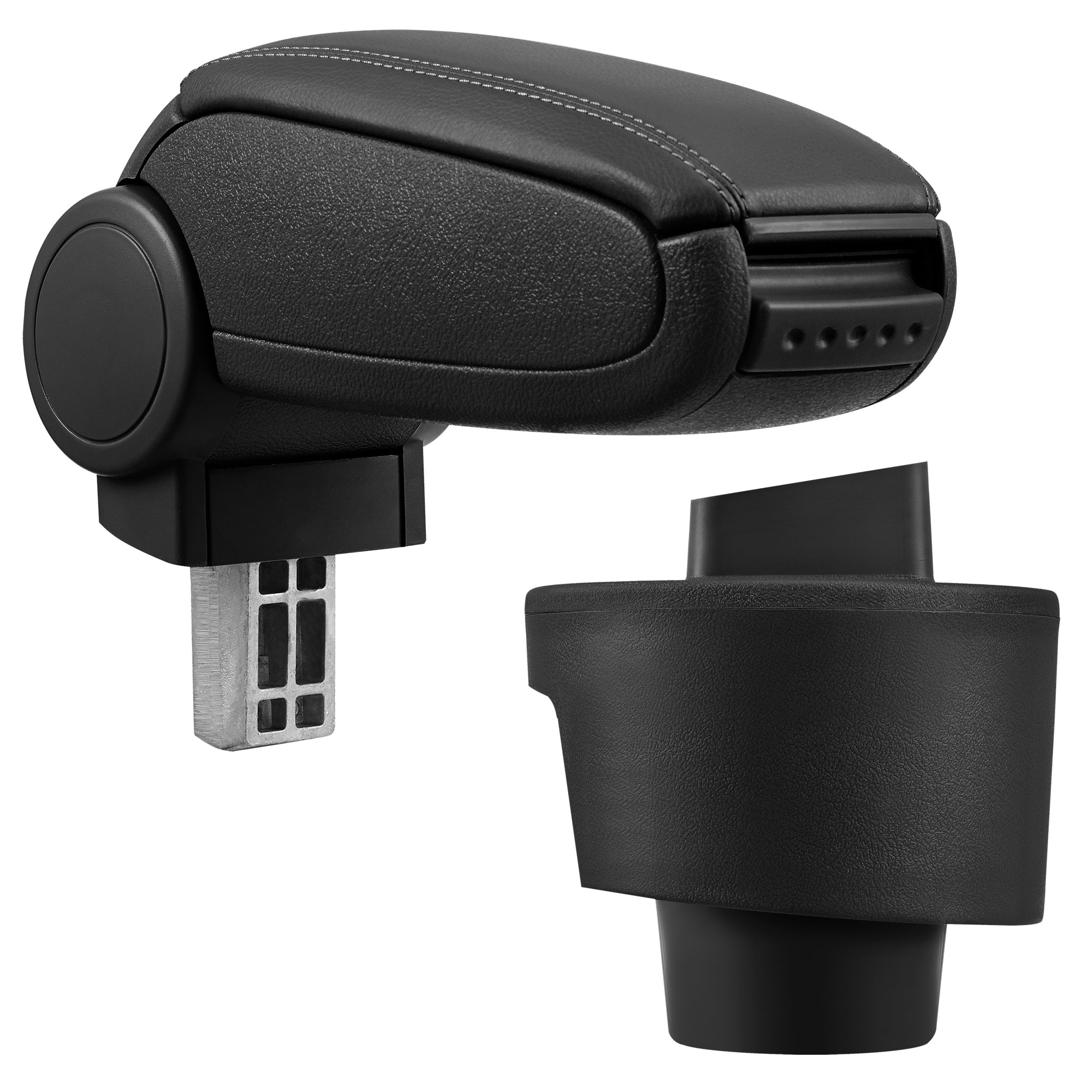 foto del prodotto poggiabraccio con vano portaoggetti per seat ibiza 6j similpelle nero pro.tec 