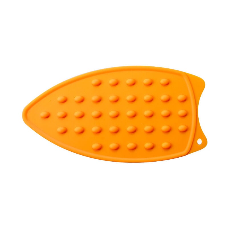 foto del prodotto poggiaferro in silicone, tappetino da stiro multifunzione resistente al calore per asse da stiro, tappetino compatto, arancione sollbry