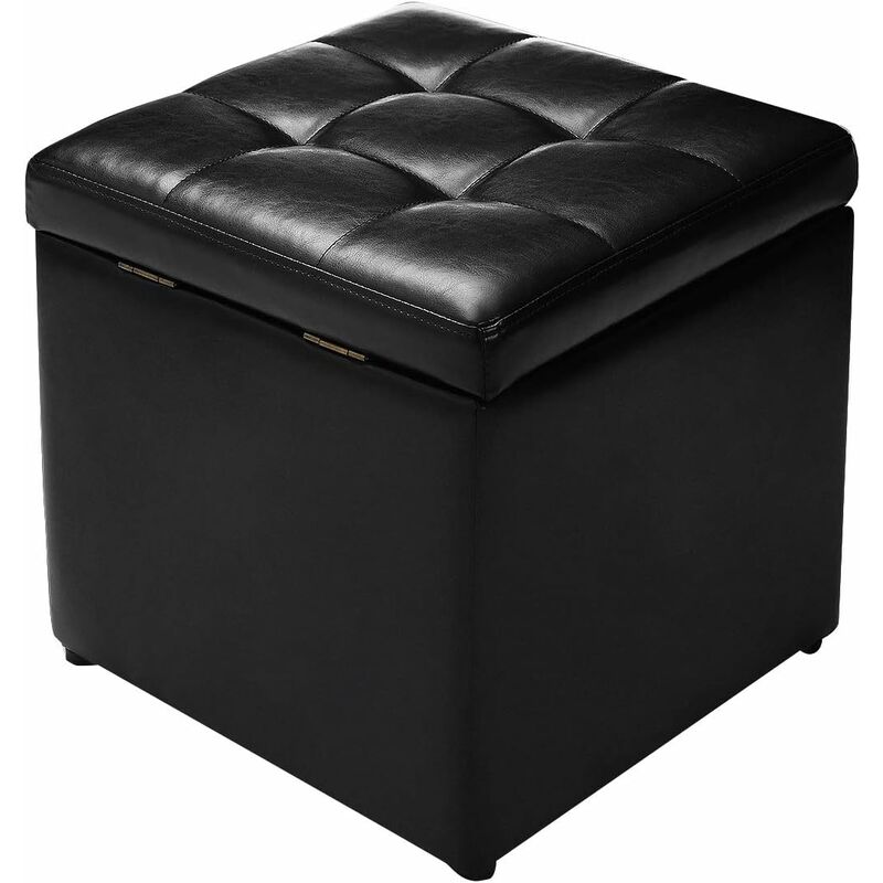 foto del prodotto poggiapiedi contenitore 40x40x40 cm, sgabello con portata di 300 kg, vano portaoggetti e superfice facile da pulire, per ufficio, camera da letto o