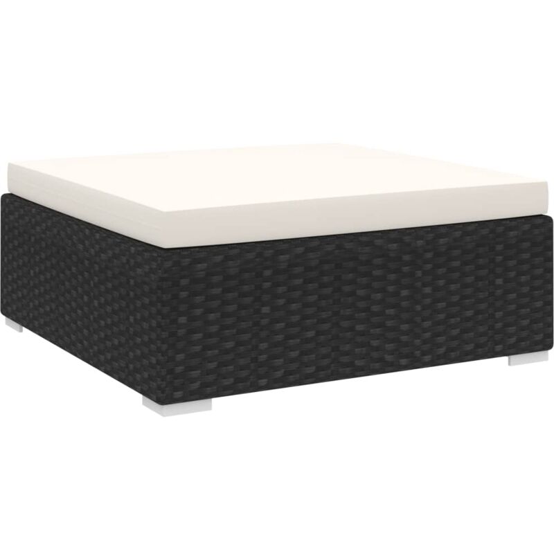 foto del prodotto poggiapiedi da esterni dal design modulabile morbido cuscino vari colori colore nero e bianco