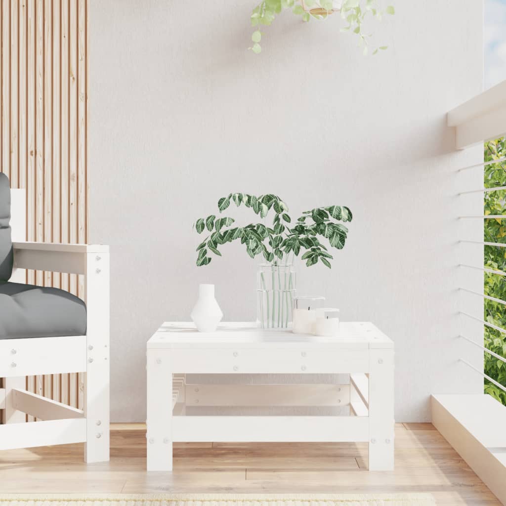foto del prodotto poggiapiedi da giardino bianco in legno massello di pinocod mxl 108805