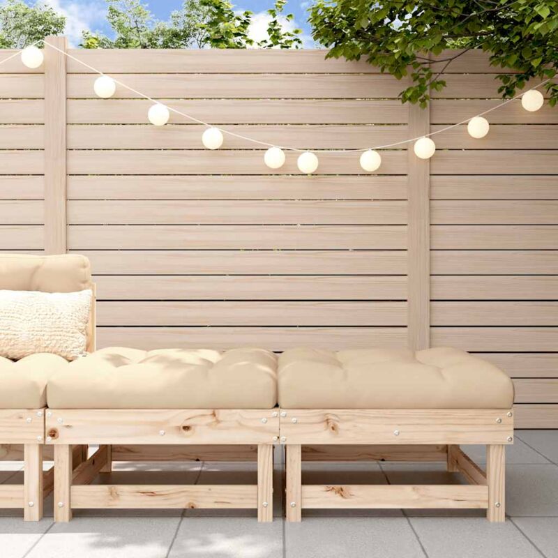 foto del prodotto poggiapiedi da giardino con cuscini 2 pz legno massello di pino vidaxl