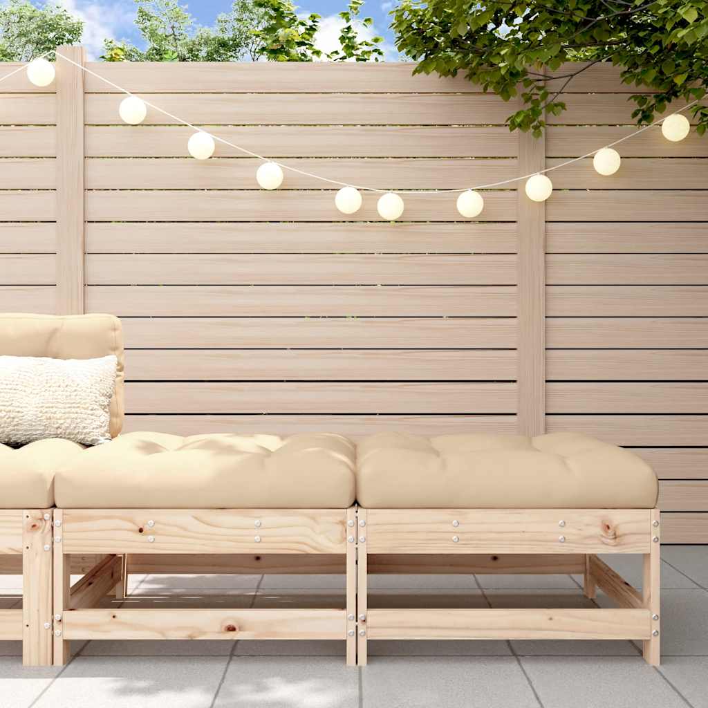 foto del prodotto poggiapiedi da giardino con cuscini 2 pz legno massello di pinocod mxl 83166