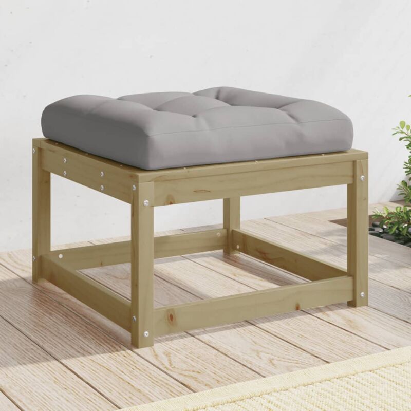 foto del prodotto poggiapiedi da giardino con cuscino in legno impregnato di pino vidaxl