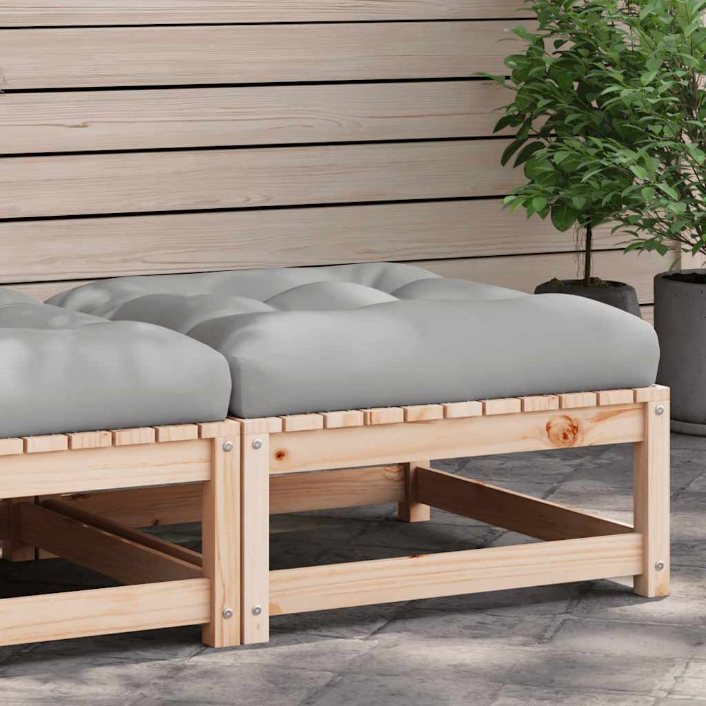 foto del prodotto poggiapiedi da giardino con cuscino in legno massello di pinocod mxl 86497
