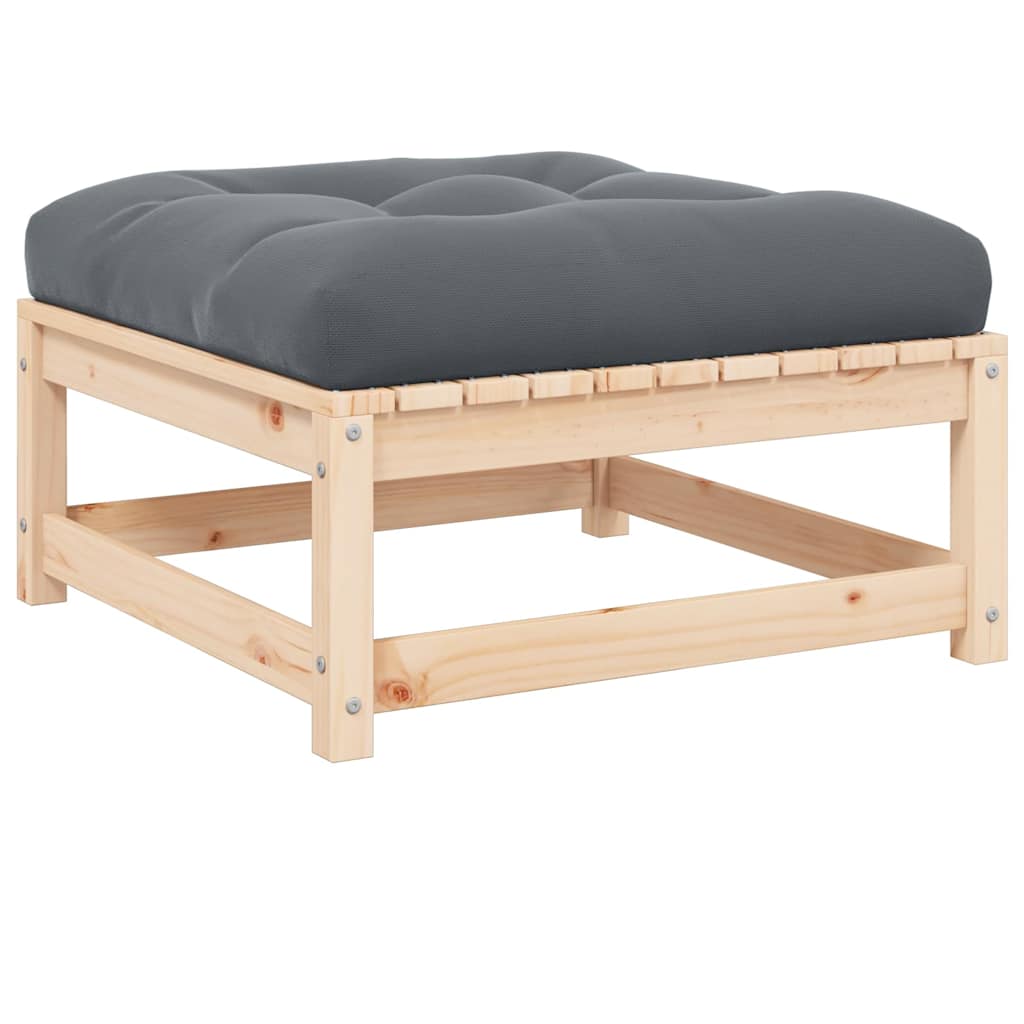 foto del prodotto poggiapiedi da giardino con cuscino in legno massello di pinocod mxl 94755