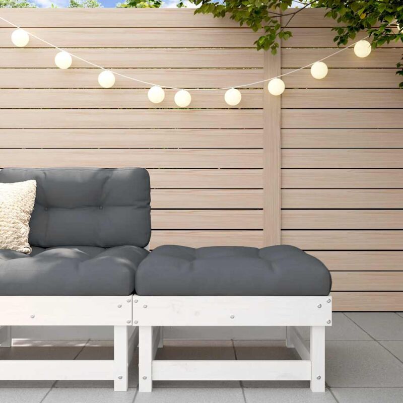 foto del prodotto poggiapiedi da giardino con cuscino legno massello pino bianco vidaxl
