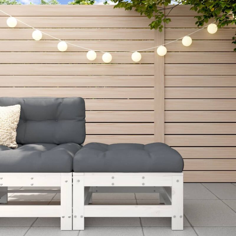 foto del prodotto poggiapiedi da giardino con cuscino legno massello pino bianco vidaxl