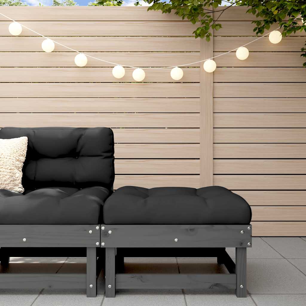 foto del prodotto poggiapiedi da giardino con cuscino legno massello pino grigiocod mxl 80429