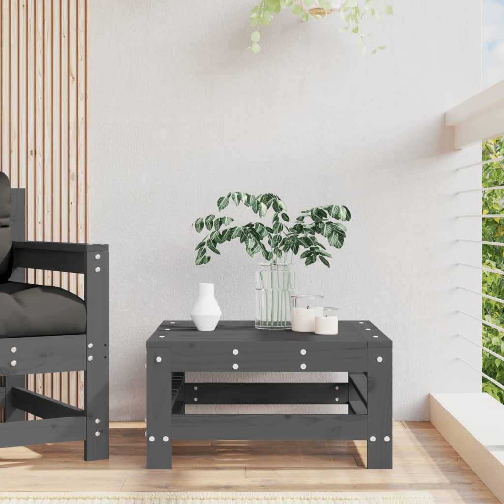 foto del prodotto poggiapiedi da giardino grigio in legno massello di pinocod mxl 132772