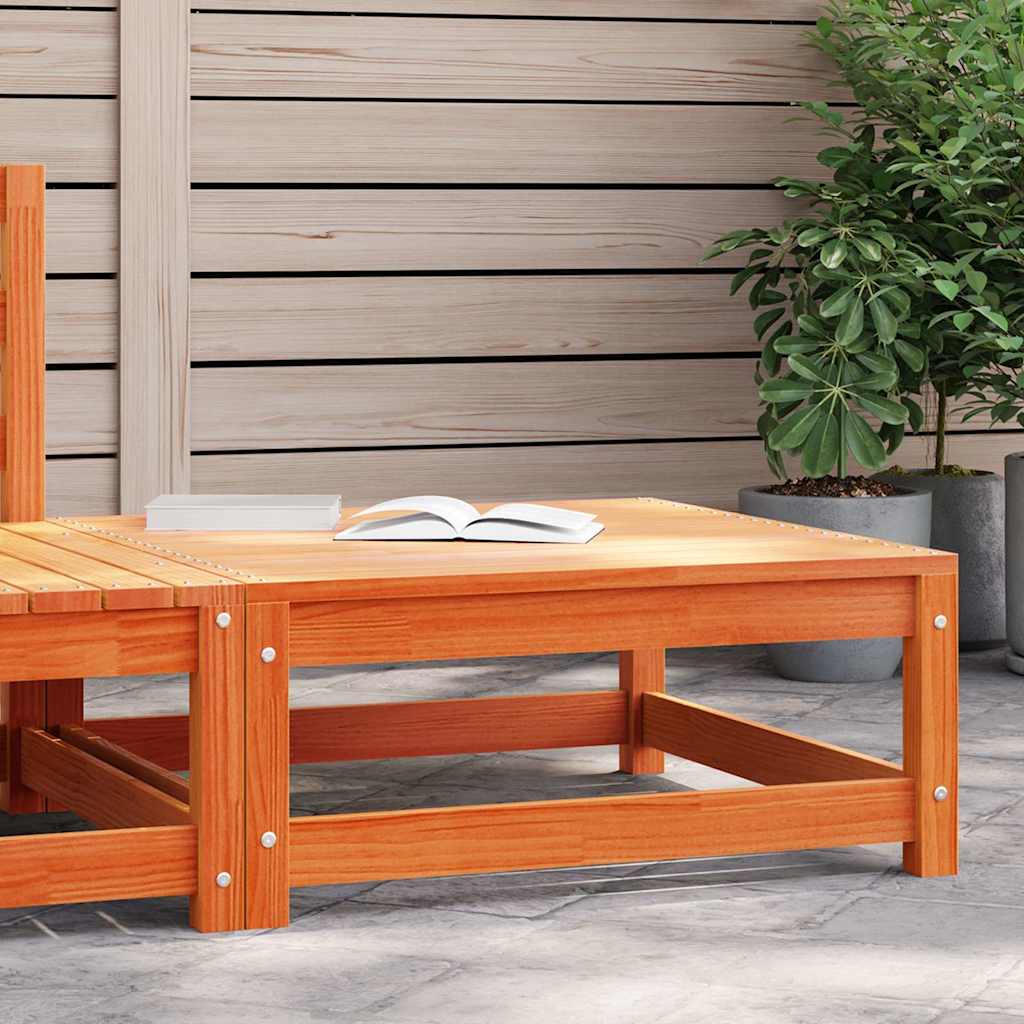 foto del prodotto poggiapiedi da giardino marrone cera 70x70x30 cm massello pinocod mxl 110634