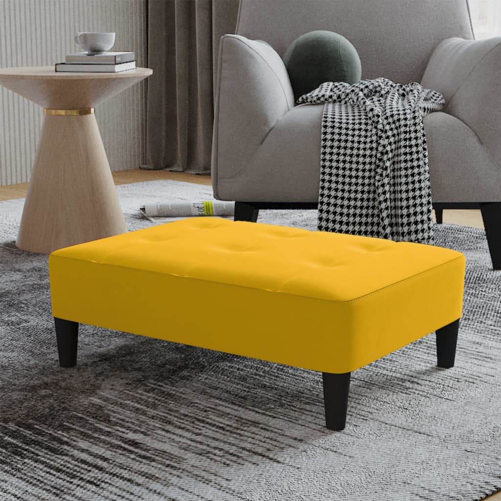 foto del prodotto poggiapiedi giallo 78x56x32 cm in velluto cod mxl 67475