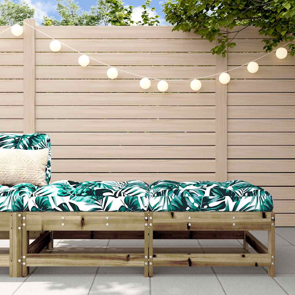 foto del prodotto poggiapiedi giardino con cuscini 2pz legno impregnato di pinocod mxl 107106