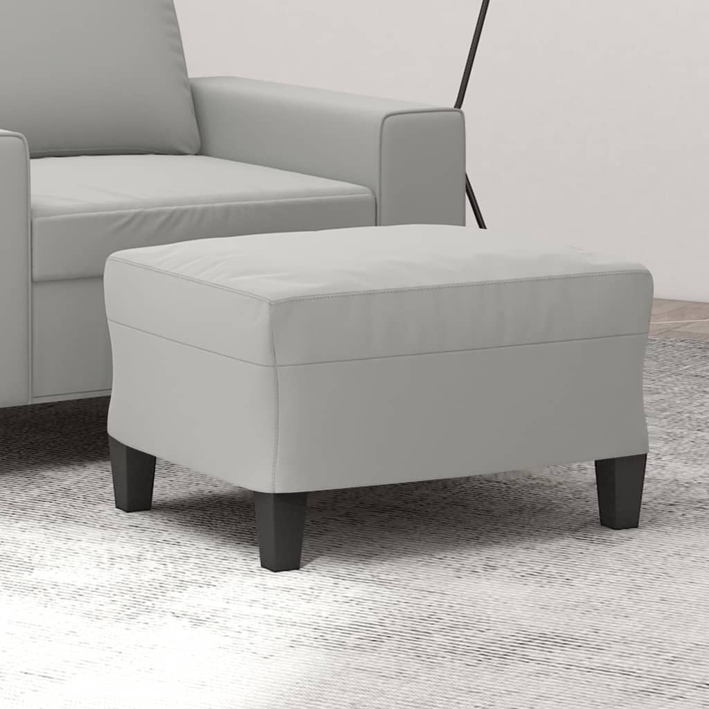 foto del prodotto poggiapiedi grigio chiaro 60x50x41 cm in tessuto microfibra