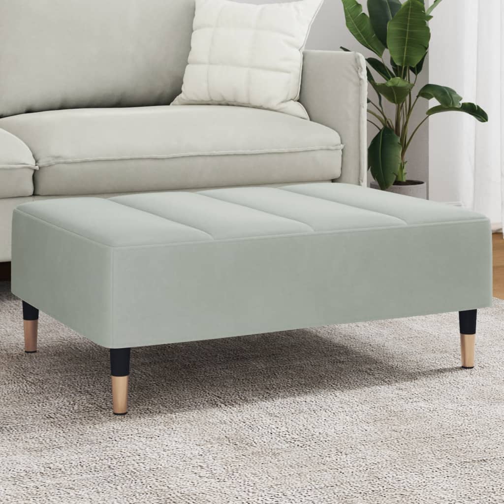 foto del prodotto poggiapiedi grigio chiaro 77x55x31 cm in velluto