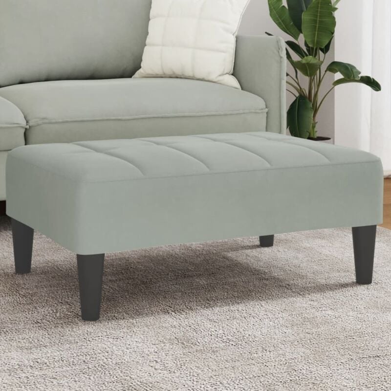 foto del prodotto poggiapiedi grigio chiaro 77x55x31 cm in velluto vidaxl