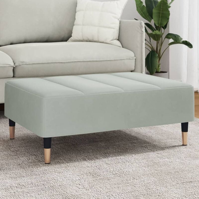 foto del prodotto poggiapiedi grigio chiaro 77x55x31 cm in velluto vidaxl