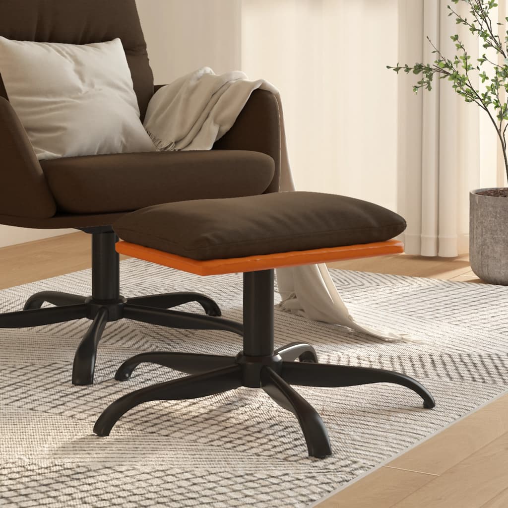 foto del prodotto poggiapiedi marrone 60x60x39 cm in tessuto e similpelle cod mxl 57378