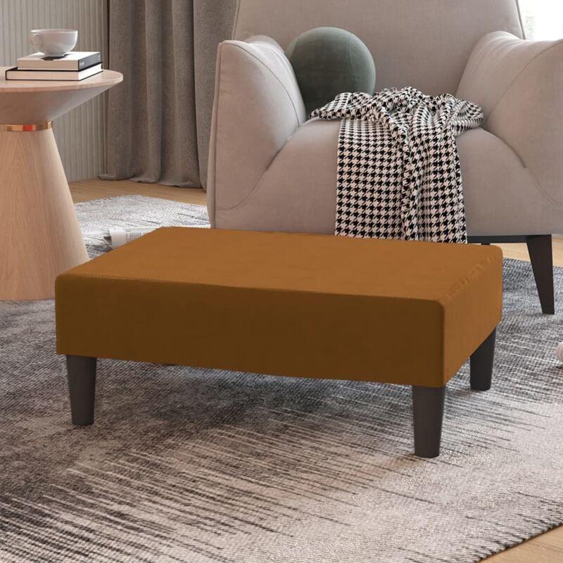foto del prodotto poggiapiedi marrone 78x56x32 cm in velluto vidaxl