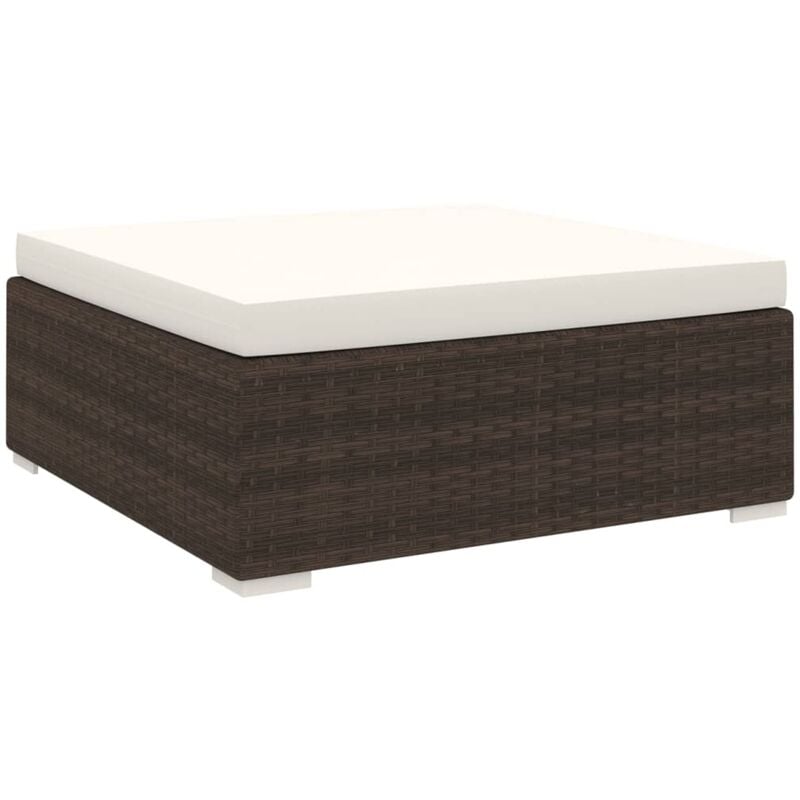 foto del prodotto poggiapiedi modulare 1 pz con cuscino in polyrattan marrone vidaxl 506994