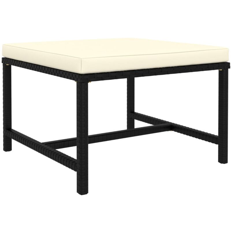 foto del prodotto poggiapiedi modulare con cuscino in polyrattan nero - vidaxl