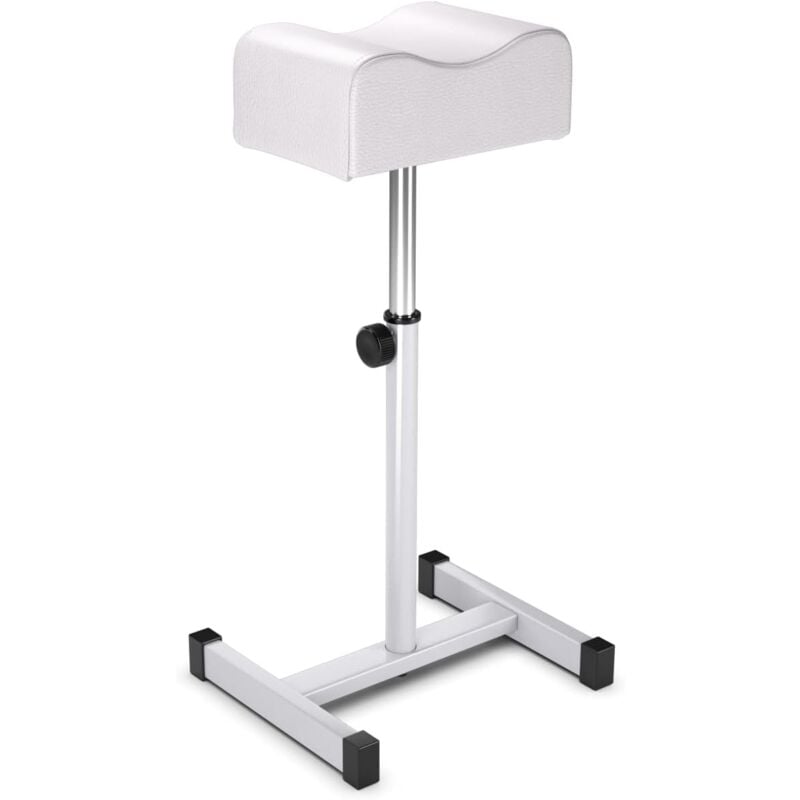 foto del prodotto poggiapiedi pedicure manicure, sgabello pedicure estetista regolabile in altezza, poggia piedi per pedicure con cuscino spesso bianco costway