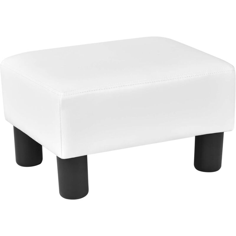 foto del prodotto poggiapiedi per divano 40 x 30 x 24cm, sgabello basso, sedile imbottito, seduta moderna per soggiorno e camera da letto bianco relax4life