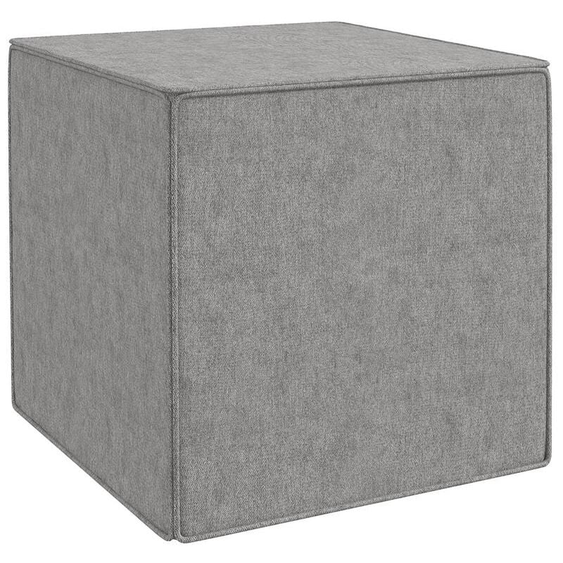 foto del prodotto poggiapiedi quadrato 2 in 1 con rivestimento rimovibile in tessuto effetto lino. 41x41x41 cm. grigio chiaro