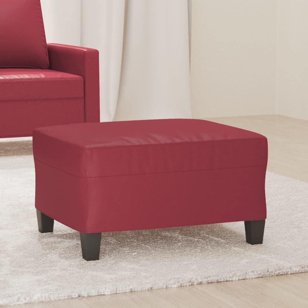 foto del prodotto poggiapiedi rosso vino 70x55x41 cm in similpelle