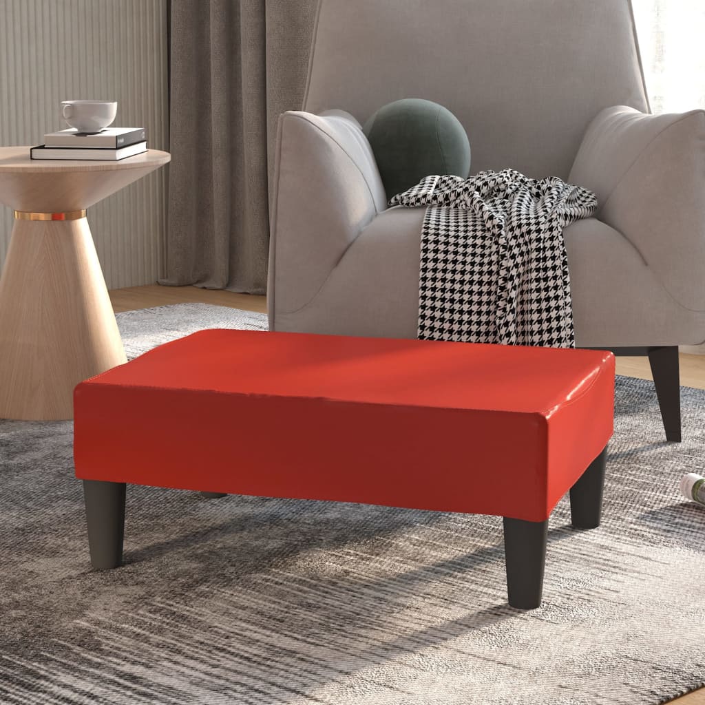 foto del prodotto poggiapiedi rosso vino 78x56x32 cm in similpelle cod mxl 130134