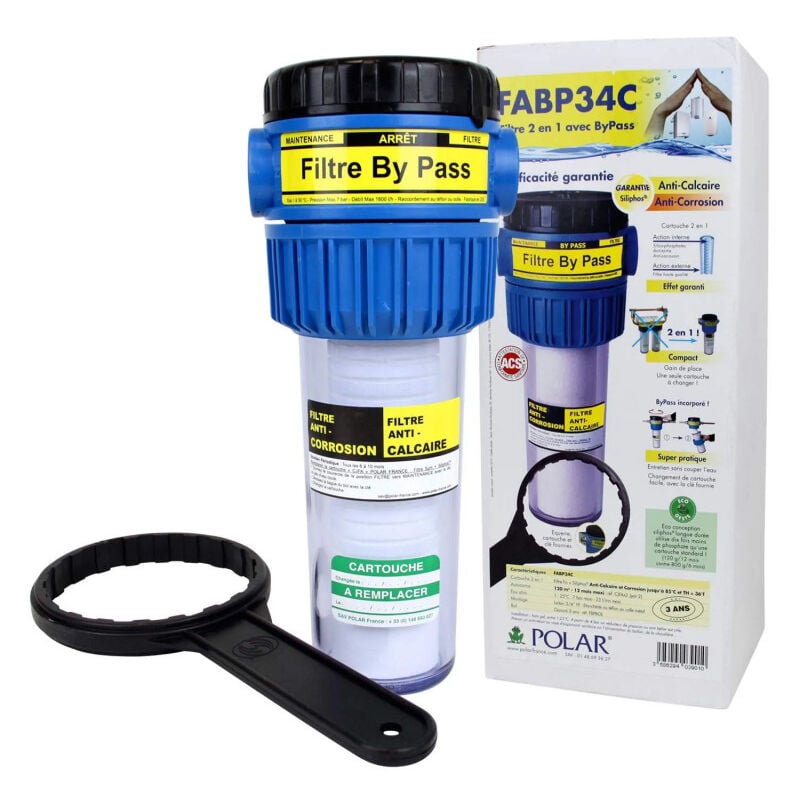foto del prodotto polar fbp34c filtro per fanghi da 3 4 con bypass integrato e chiave ad angolo