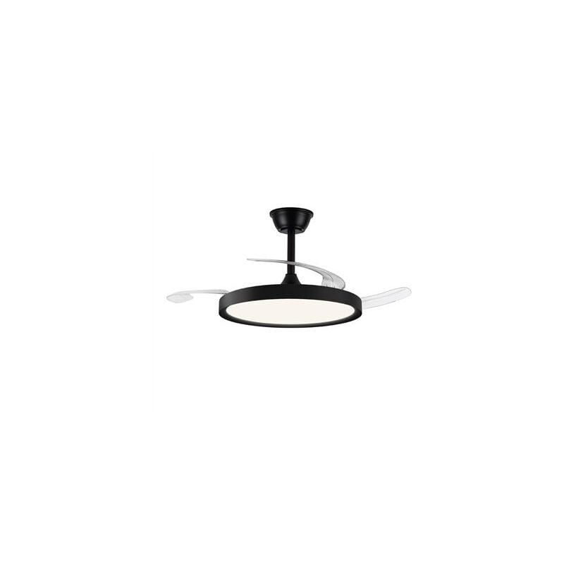 foto del prodotto polaris black 43w 4430lm cct dim led ventilatore con pale retrattili