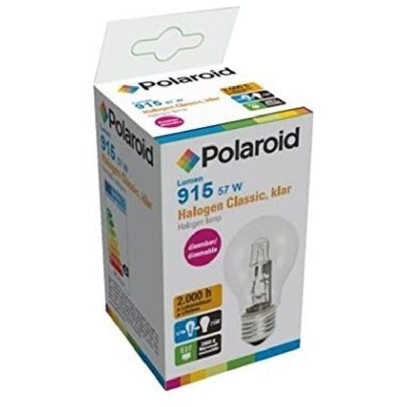 foto del prodotto polaroid lampadina alogena e27, a55, 52w 68w , 2900k, dimmerabile, 700lm, 220-240v