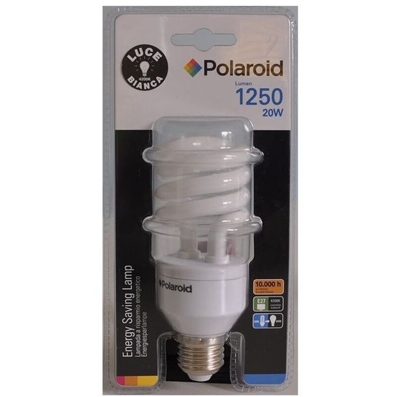 foto del prodotto polaroid set di 2 lampadine alogene e27, 57w 68w , 2800k, dimmerabili, 915lm, 220-240v luce gialla