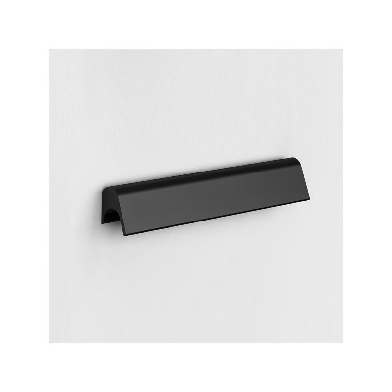foto del prodotto polideas maniglia con linee essenziali arrotondate 140 mm laccato nero