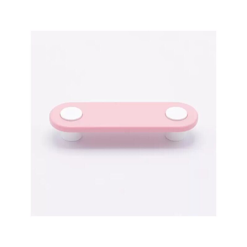 foto del prodotto polideas maniglia dalla forma arrotondata e lunga di colore rosa in goffrato fine 135x40x25 390 eyes