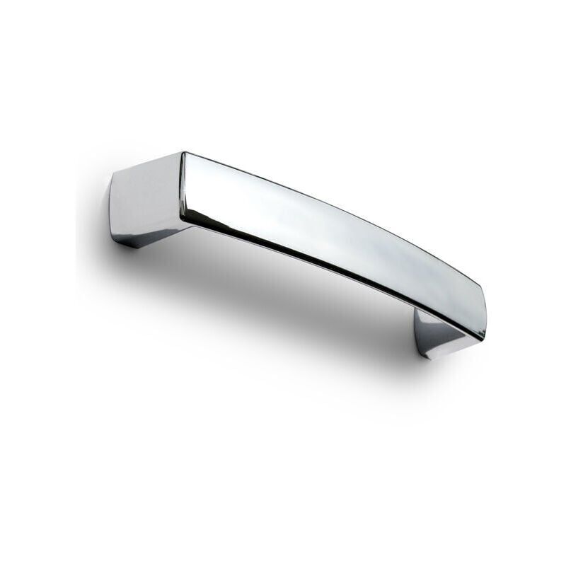 foto del prodotto polideas maniglia dalle linee morbide effetto cromato lucido 140x20x28mm 389b round b