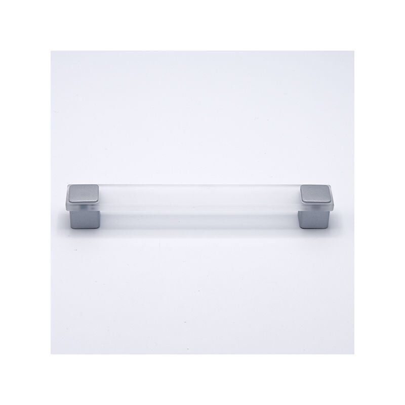 foto del prodotto polideas maniglia satinata color opalino con inserti satinati effetto alluminio 183x25x24mm 096 geo2