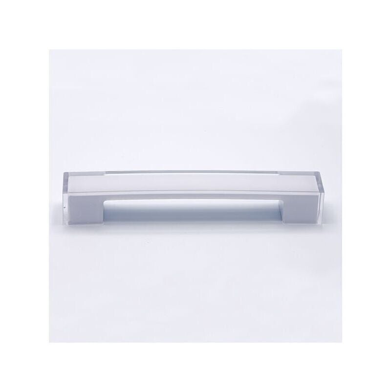 foto del prodotto polideas maniglia squadrata bicolore trasparente e bianca 205x30x30mm 306 soul
