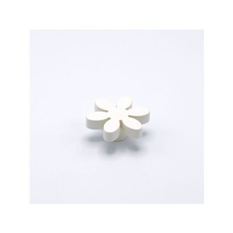 foto del prodotto polideas pomolo a forma di fiore di colore bianco in goffrato fine 56x24mm 415 flower